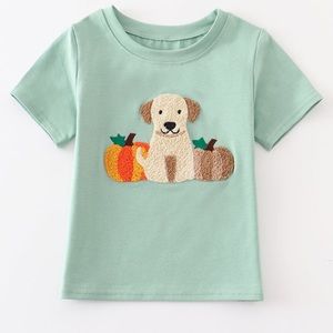 Green Pumpkin & Puppy boy shirt